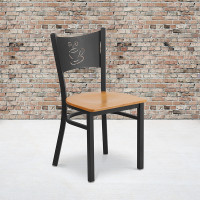 Flash Furniture XU-DG-60099-COF-NATW-GG Restaurant Chair in Black Natural